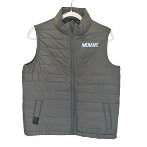 ACRUX Indians Gray Lightweight Puffer Vest Size Small